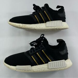 Adidas NMD R1 #FW6433 Size 10 Black With Gold Accents Sneakers Athletic Shoes